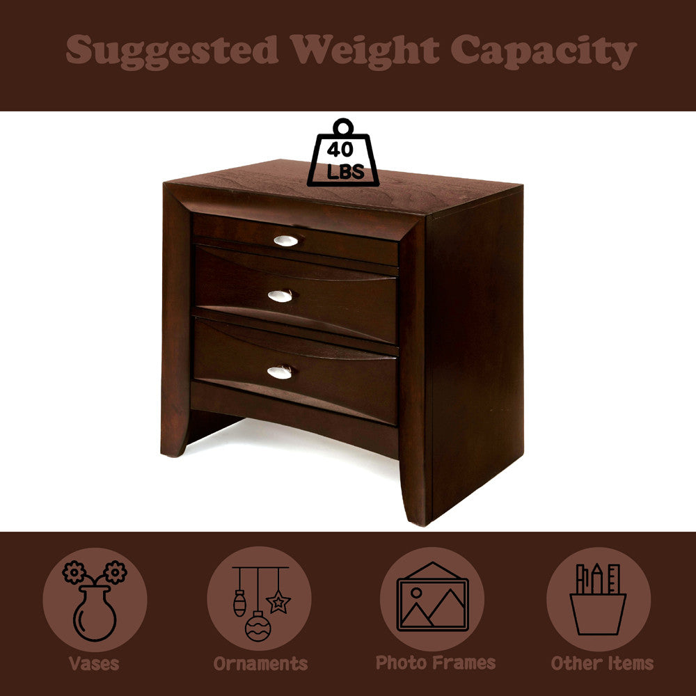 ACME 21453 Ireland Nightstand, Espresso