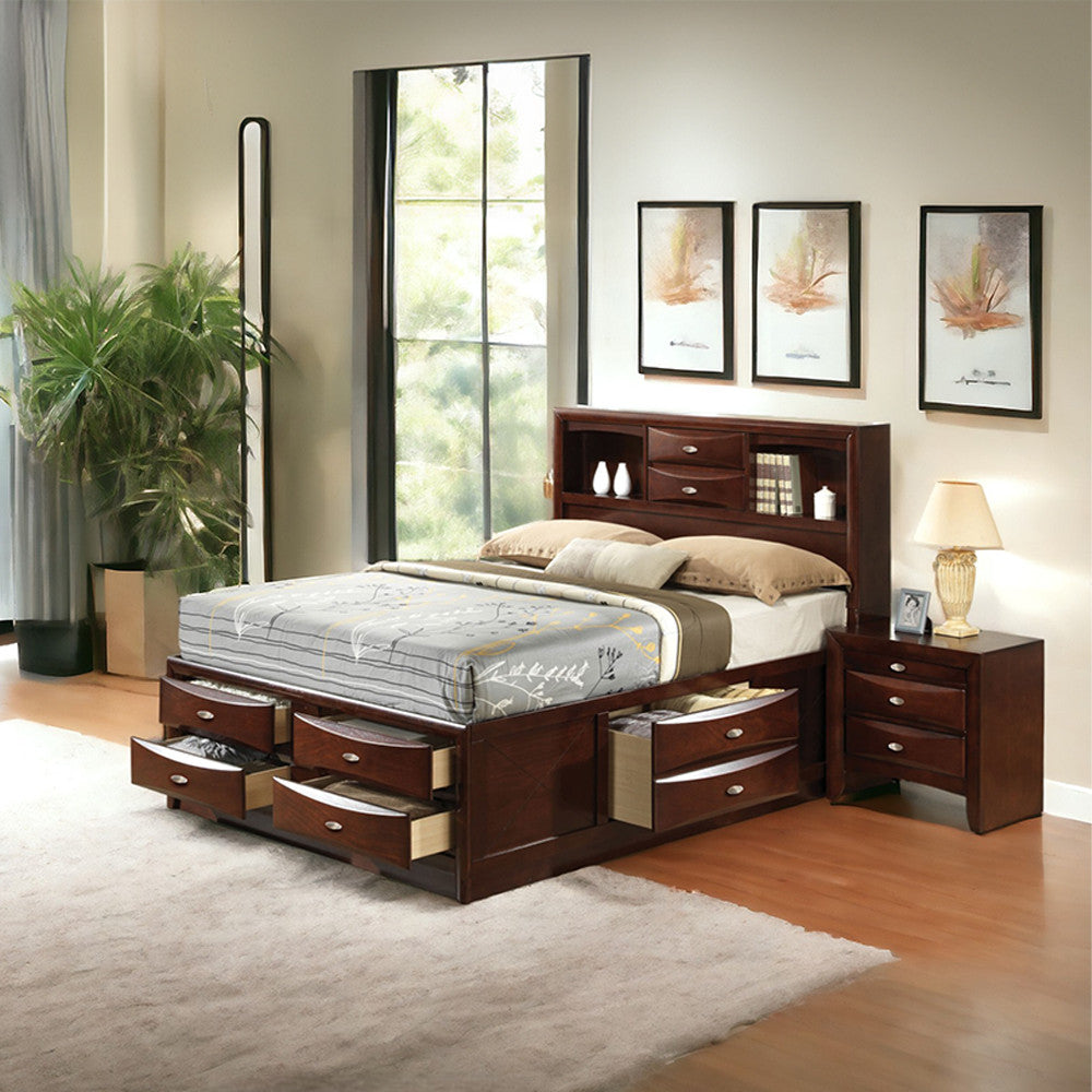 ACME 21600Q Ireland - Storage Espresso Queen Bed  7