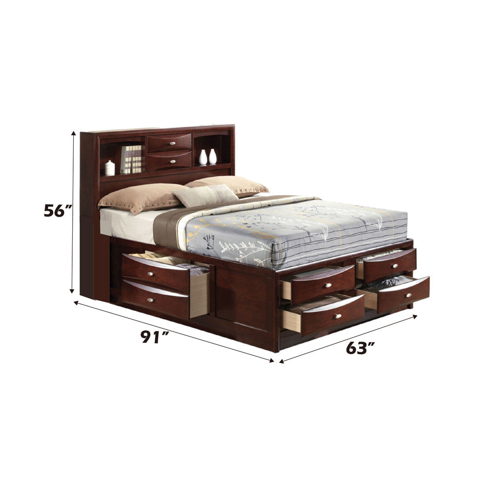 ACME 21600Q Ireland - Storage Espresso Queen Bed  9