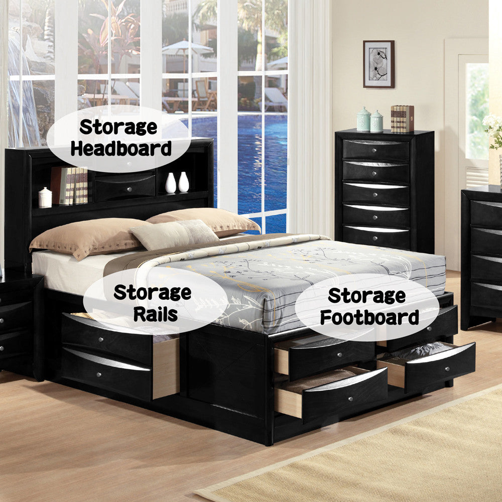 ACME 21606EK Ireland - Storage Black Eastern King Bed  7