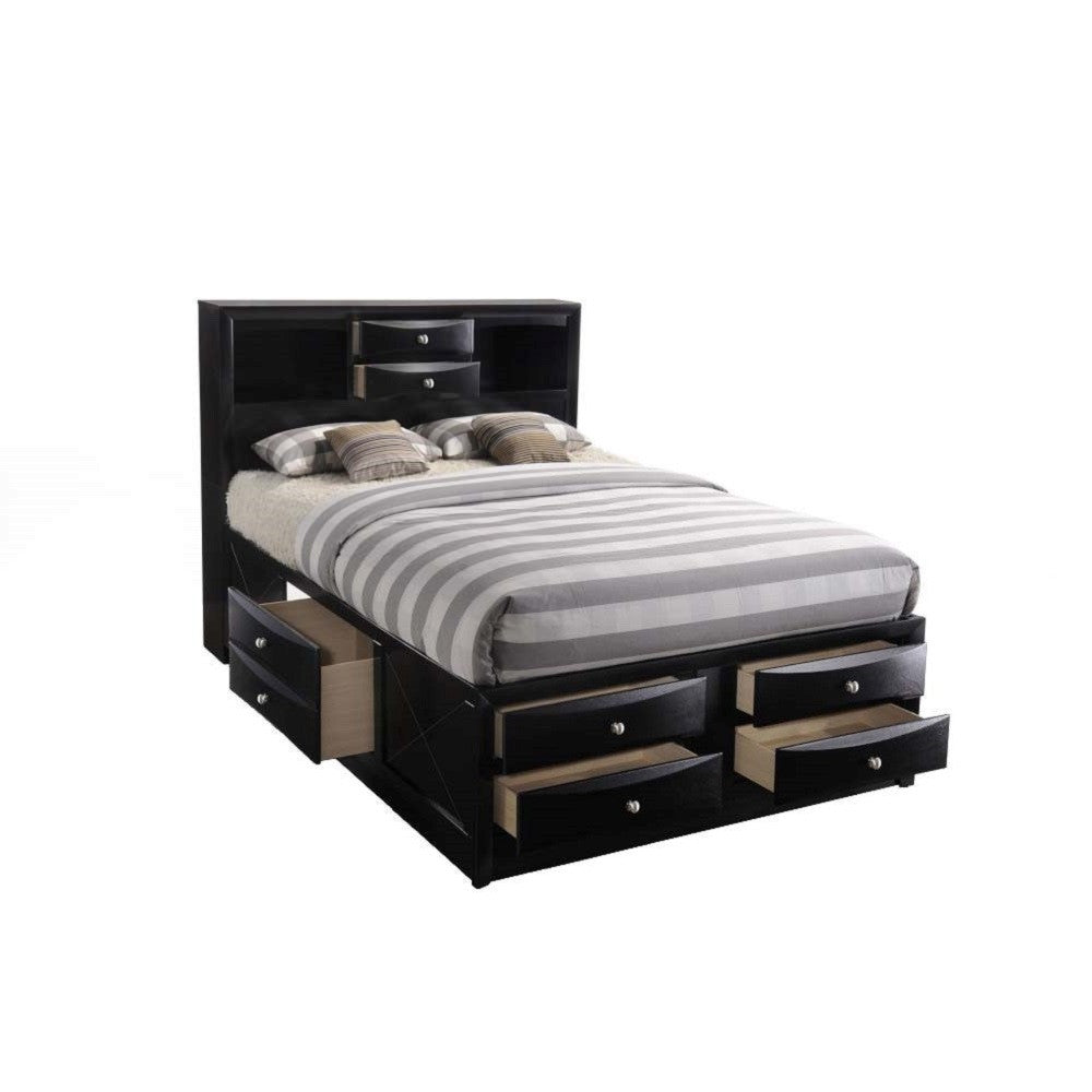 ACME 21610Q Ireland - Storage Black Queen Bed  4