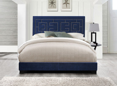 ACME 21637EK Ishiko III Eastern King Bed, Dark Blue Velvet