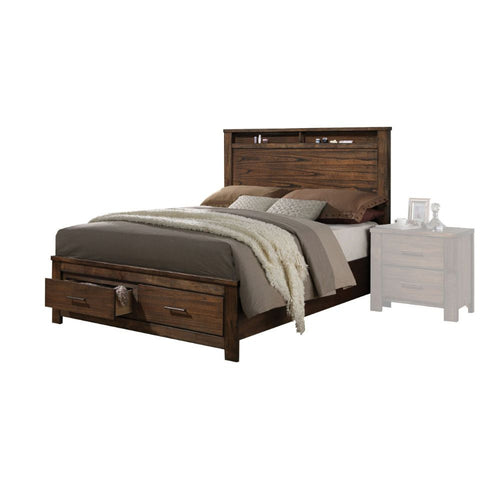 ACME 21677EK Merrilee Eastern King Bed with Storage, Oak (1Set/3Ctn)