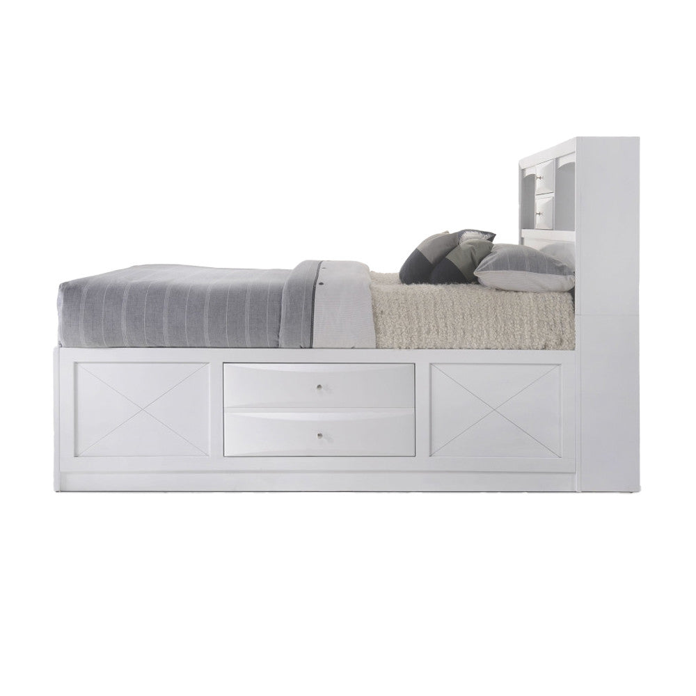 ACME 21696EK Ireland Eastern King Bed with Storage, White (1Set/4Ctn)