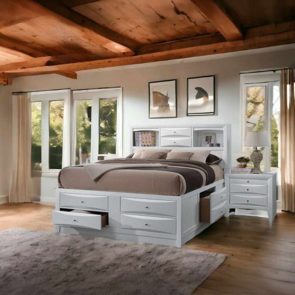 ACME 21696EK Ireland Eastern King Bed with Storage, White (1Set/4Ctn)