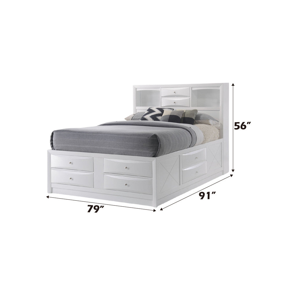 ACME 21696EK Ireland Eastern King Bed with Storage, White (1Set/4Ctn)