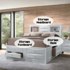 ACME 21696EK Ireland Eastern King Bed with Storage, White (1Set/4Ctn)