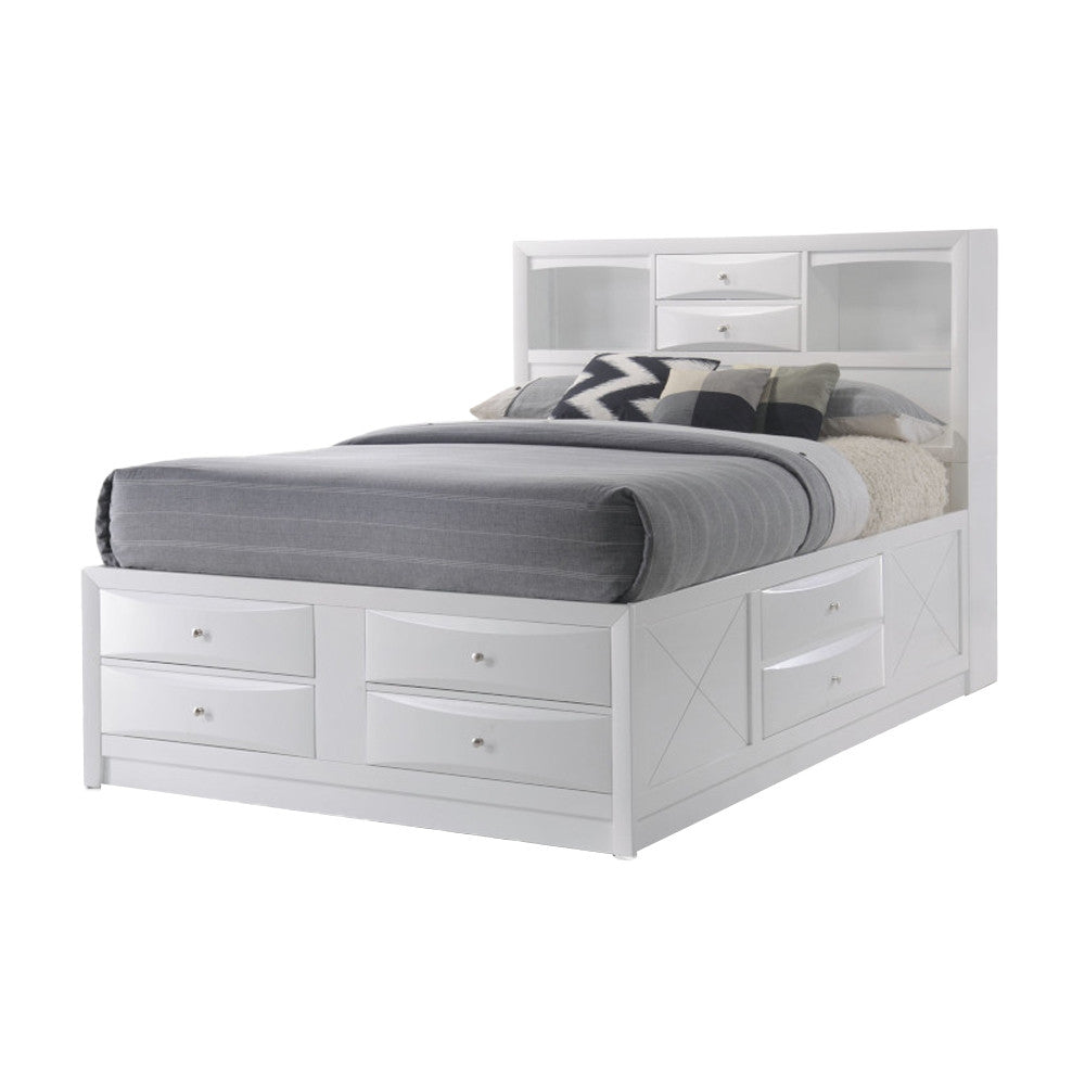 ACME 21700Q Ireland Queen Bed with Storage, White (1Set/4Ctn)