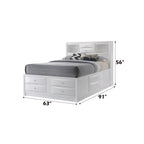 ACME 21700Q Ireland Queen Bed with Storage, White (1Set/4Ctn)