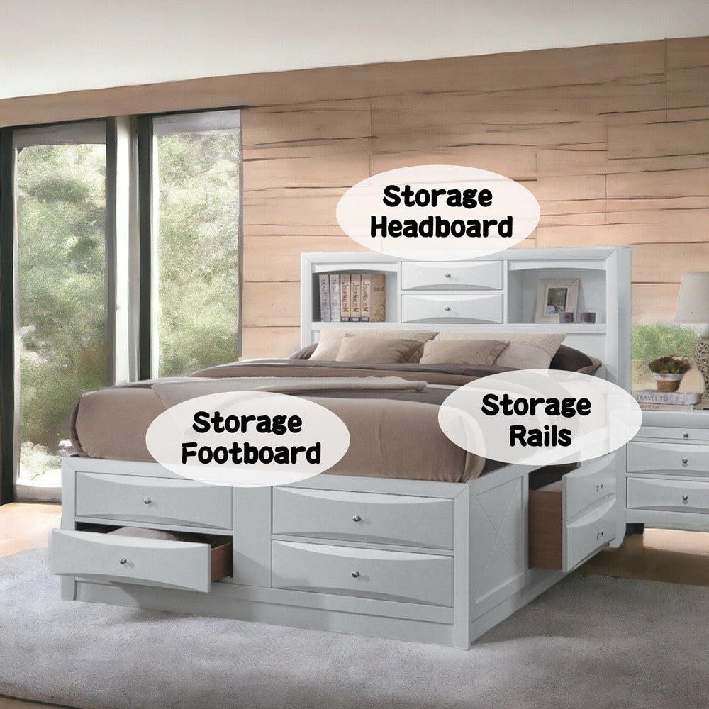 ACME 21700Q Ireland Queen Bed with Storage, White (1Set/4Ctn)
