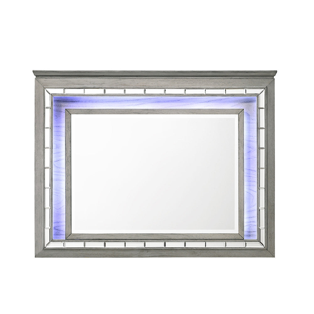 ACME 21824 Antares Mirror (LED), Light Gray Oak