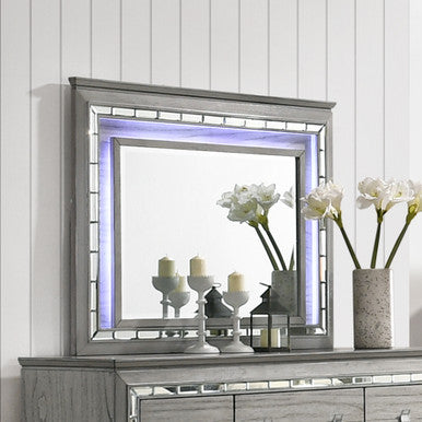 ACME 21824 Antares Mirror (LED), Light Gray Oak