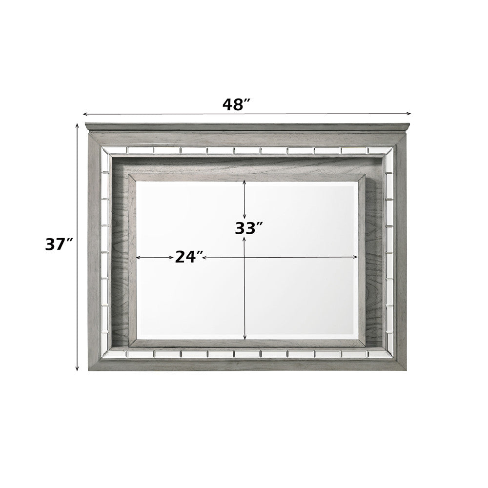 ACME 21824 Antares Mirror (LED), Light Gray Oak