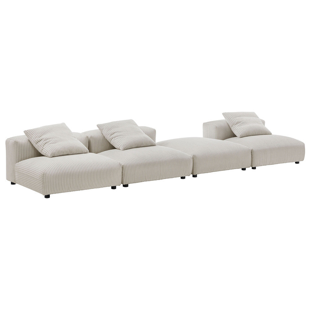 Modway EEI-7026 Solace 4-Piece Modular Corduroy Upholstered Sectional Sofa