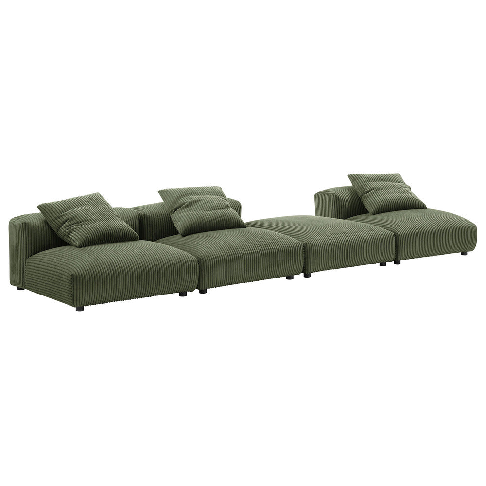 Modway EEI-7026 Solace 4-Piece Modular Corduroy Upholstered Sectional Sofa