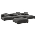 Modway EEI-7033 Solace 4-Piece Modular Upholstered Fabric Sectional Sofa With Ottoman
