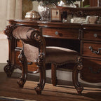 ACME 22010 Vendome Vanity Stool, Fabric & Cherry