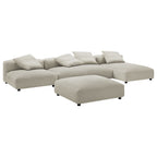 Modway EEI-7033 Solace 4-Piece Modular Upholstered Fabric Sectional Sofa With Ottoman
