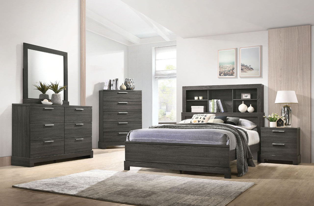 ACME 22030Q Lantha Queen Bed with Storage, Gray Oak (1Set/2Ctn)