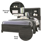 ACME 22030Q Lantha Queen Bed with Storage, Gray Oak (1Set/2Ctn)