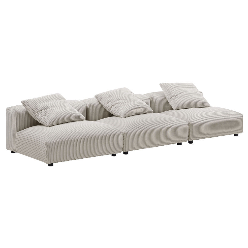 Modway EEI-7034 Solace 3-Piece Modular Corduroy Upholstered Sofa