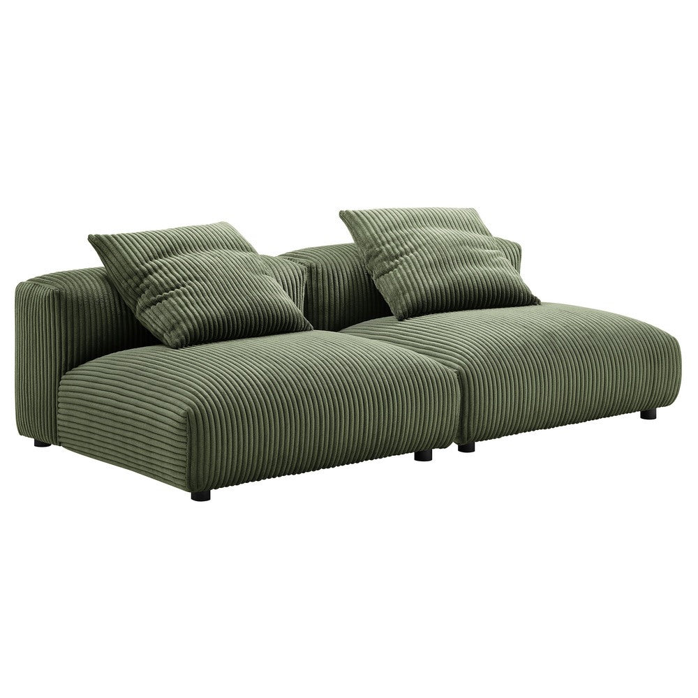Modway EEI-7036 Solace 2-Piece Modular Corduroy Upholstered Sofa