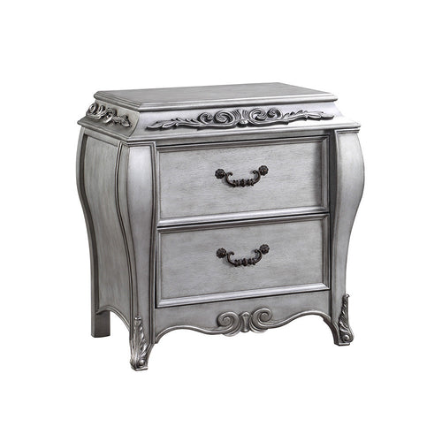ACME 22143 Leonora Nightstand, Vintage Platinum