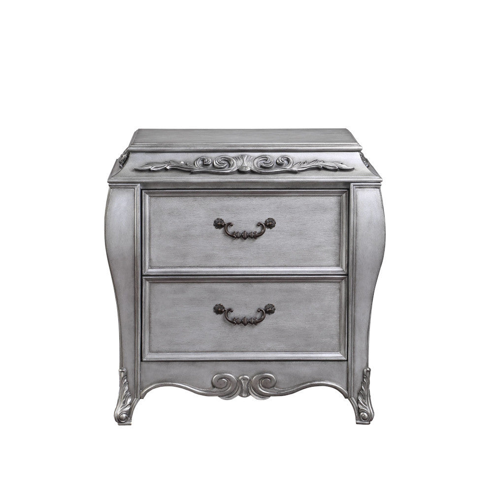 ACME 22143 Leonora Nightstand, Vintage Platinum