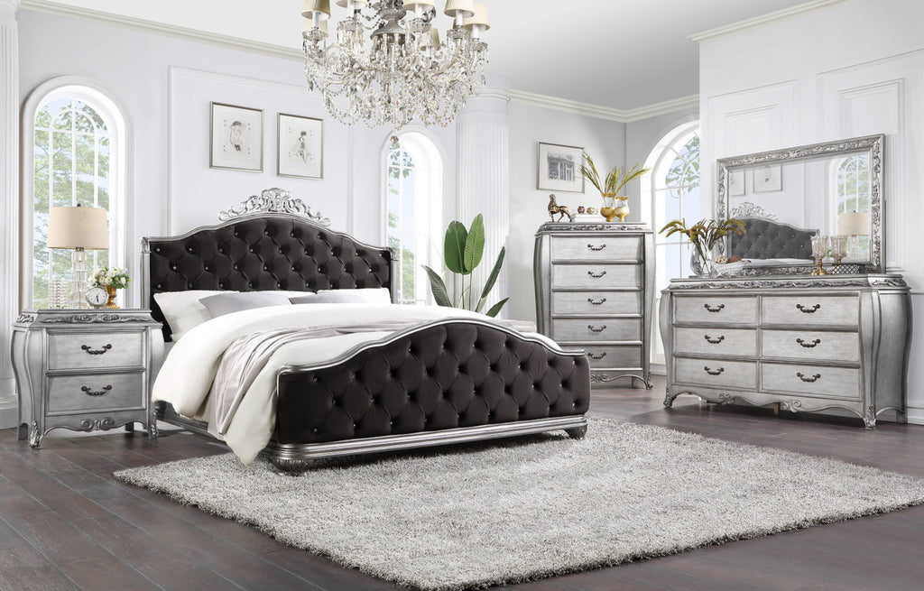 ACME 22143 Leonora Nightstand, Vintage Platinum