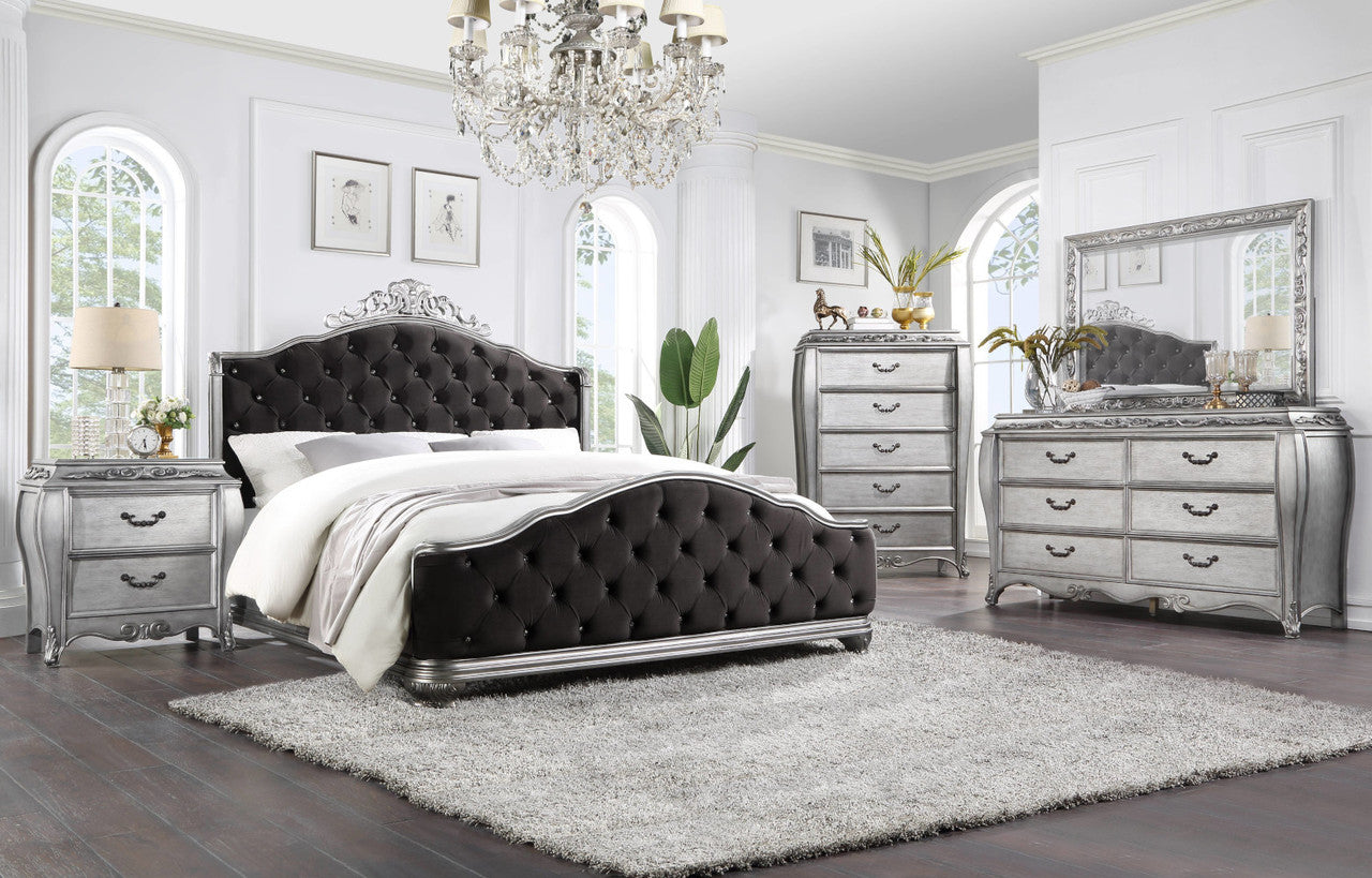 ACME 22143 Leonora Nightstand, Vintage Platinum