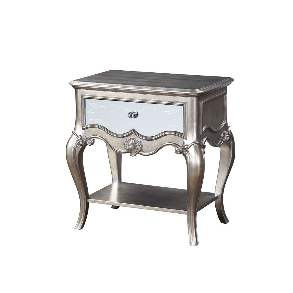 ACME 22207 Esteban Nightstand (1 Drw), Antique Champagne