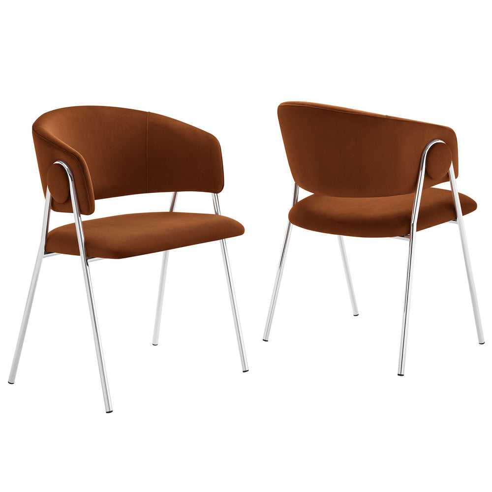 Modway EEI-7046 Nella Upholstered Performance Velvet Dining Chair Set of 2