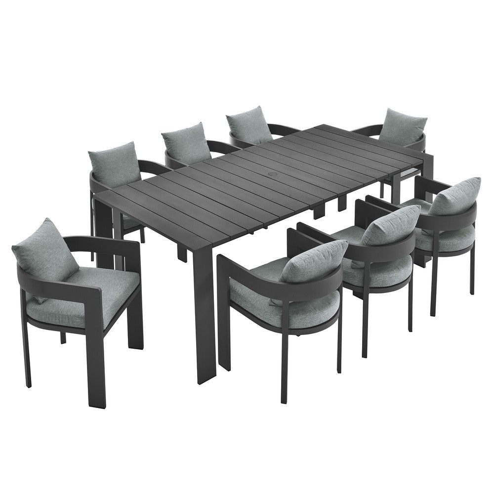 Modway EEI-7059 Tahoe 9-Piece Outdoor Patio Aluminum Dining Set