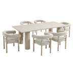 Modway EEI-7062 Nautica 7-Piece Rectangular Outdoor Patio Aluminum Dining Table and Chairs Set