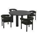 Modway EEI-7063 Nautica 5-Piece Round Outdoor Patio Aluminum Dining Table and Chairs Set