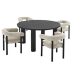 Modway EEI-7063 Nautica 5-Piece Round Outdoor Patio Aluminum Dining Table and Chairs Set