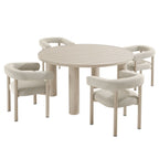 Modway EEI-7063 Nautica 5-Piece Round Outdoor Patio Aluminum Dining Table and Chairs Set