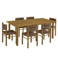 Modway EEI-7064 Parkland 7-Piece Rectangular Outdoor Patio Rattan and Aluminum Dining Table and Chairs Set