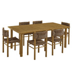 Modway EEI-7064 Parkland 7-Piece Rectangular Outdoor Patio Rattan and Aluminum Dining Table and Chairs Set
