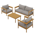 Modway EEI-7065 Wren 4-Piece Outdoor Patio Teak Wood Furniture Set