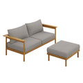 Modway EEI-7066 Wren 2-Piece Outdoor Patio Teak Wood Sofa and Ottoman Set