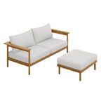 Modway EEI-7066 Wren 2-Piece Outdoor Patio Teak Wood Sofa and Ottoman Set