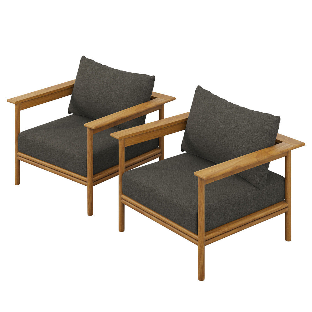 Modway EEI-7068 Wren Outdoor Patio Teak Wood Armchair Set of 2
