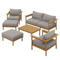 Modway EEI-7069 Wren 6-Piece Outdoor Patio Teak Wood Furniture Set