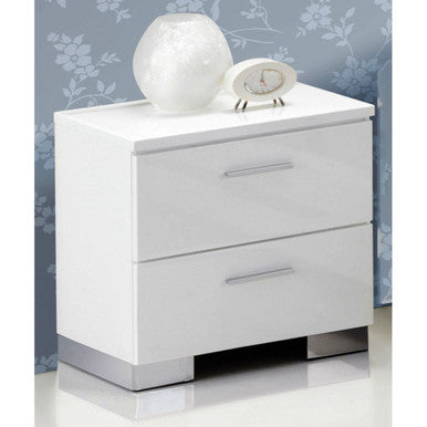 ACME 22633 Lorimar Nightstand, White & Chrome Leg