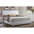 ACME 22637EK Lorimar Eastern King Bed (Headboard with LED), White PU & Chrome Leg (1Set/2Ctn)