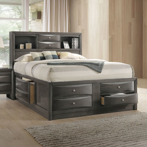 ACME 22696EK Ireland Eastern King Bed with Storage, Gray Oak (1Set/4Ctn)