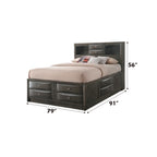 ACME 22696EK Ireland Eastern King Bed with Storage, Gray Oak (1Set/4Ctn)