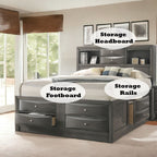 ACME 22696EK Ireland Eastern King Bed with Storage, Gray Oak (1Set/4Ctn)