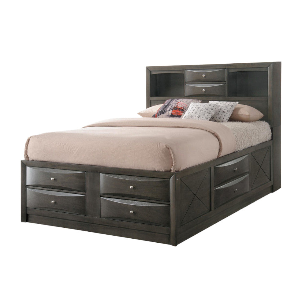 ACME 22700Q Ireland Queen Bed with Storage, Gray Oak (1Set/4Ctn)